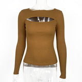 Women Tops Fashion Breathable Long Sleeves Top (ZJ0415)