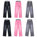 Hellstar Sweatpants Wash Water Black Old Casual Trousers