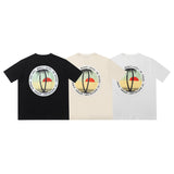 Rhude T Shirt Sunset Coconut Alphabet Print Short Sleeve T-Shirt