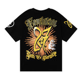 Hellstar T Shirt Helmet Flash Print Short Sleeve T-Shirt