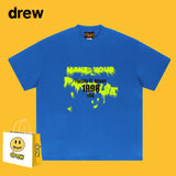 Drew T Shirts Smiley Face Short-Sleeved T-shirt Men's Short-Sleeved T-shirt