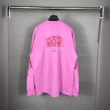 Men T-shirts Spring and Autumn Paris Flame Printing Long Sleeve T-Shirt Loose Casual Bottom Shirt