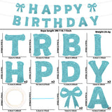 Themed Party Supplies Bow Theme Party Decoration Banner – Glittery Tinsel Bow Banner for Girls’ Birthday Party