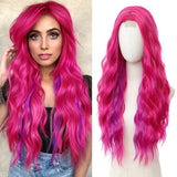 Women's Wigs Middle Part Long Wavy Ombre Lace Front Wig