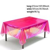 Themed Party Supplies Iridescent Table Cover – 1×2.7m PET Disposable Tablecloth for Party Decor