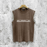 Purple Brand Distressed Tank T Shirts Distressed Sleeveless T-shirt Vest