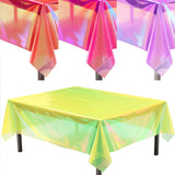 Themed Party Supplies Iridescent Table Cover – 1×2.7m PET Disposable Tablecloth for Party Decor