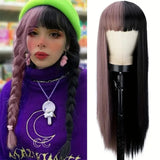 Women's Wigs Two-Tone Straight Bangs Cosplay Wig