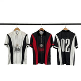 Rhude T Shirt Cross-border European and American trendy brand RHUDE badge letter half zipper mesh lapel short-sleeved T-shirt men's and women's high street polo shirt