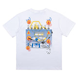 C.e t shirts character pattern letter printing round neck pullover short sleeves