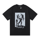 Purple Brand T Shirt Chess Print Short Sleeve T-Shirt