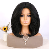 Women'S Wigs Middle Part Short Straight Yaki Bob Wig