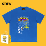 Drew T Shirts Short Sleeve Graffiti Printing