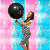 Themed Party Supplies Baby Gender Reveal Foil Fringe Curtain – 1m x 2m Pink & Blue Party Backdrop Decoration