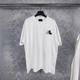 Men T-shirts Paris Embroidery Vinyl Short Sleeve T-Shirt Loose Casual Half Sleeve