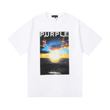 Purple Brand T Shirts Purple Micro Label Letter Pattern Printed Short Sleeve T-Shirt