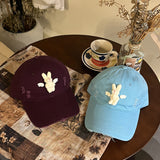 Y2k hot girl hat heavy industry cartoon rabbit washed hole baseball cap outdoor sunshade peaked cap