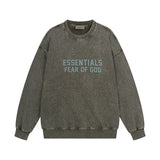 C.e sweatshirt early autumn fog seam-lined letter washed distressed crewneck pullover sweatshirt