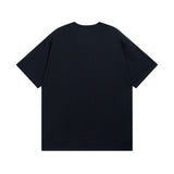 Men T-shirts Summer Paris Mirror Embroidery Short Sleeve T-Shirt Loose Casual