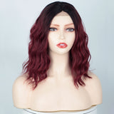 Women's Wigs Middle Part Highlighted Water Wave Lace Front Wig