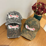 Y2k hot girl hat heavy industry retro camouflage hole baseball cap ktcat peaked cap