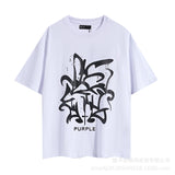 Purple Brand T ShirtsPurple Micro Label Letter Pattern Printed Short Sleeve T-Shirt