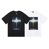 Purple Brand T Shirts Purple Micro Label Letter Pattern Printed Short Sleeve T-Shirt