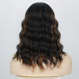 Women's Wigs Middle Part Highlighted Water Wave Lace Front Wig
