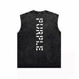 Purple Brand Distressed Tank T Shirts Distressed Sleeveless T-shirt Vest