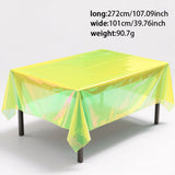 Themed Party Supplies Iridescent Table Cover – 1×2.7m PET Disposable Tablecloth for Party Decor