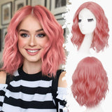 Women's Wigs Silicone Net 4X1 Lace Graduation Short Bob Curly Lace Wig