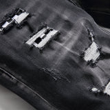 DSQ2 Short Jeans Ripped Patch Slim-fit Stretch Denim Shorts