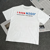 Men T-shirts CPFM X I KNOW NIGO New York Foam Short Sleeve T-Shirt Loose Casual
