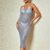Women Dresses Sexy Temperament See-through Gauzy Gown (Hwfs0410)