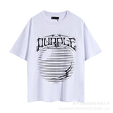 Purple Brand T ShirtsPurple Micro Label Letter Pattern Printed Short Sleeve T-Shirt