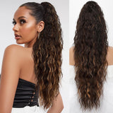 Women's Wigs High Temperature Silk Water Ripple Long Curly Hair Ponytail Hair Extensions Ponytail
