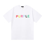 Purple Brand T Shirts Purple Micro Label Letter Pattern Printed Short Sleeve T-Shirt