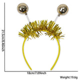 Themed Party Supplies Christmas Colorful Disco Ball Headband – 80s Themed Party Tinsel Hair Accessory