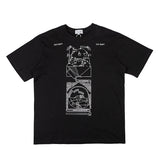 C.e t shirts creative geometric pattern round neck pullover short sleeve for men and women