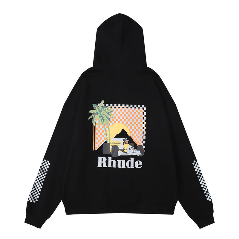 Rhude Hoodie Formula Racing Printed Hooded Sweater Jacket