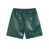 Rhude Shorts Letter Embroidered Elastic PU Leather Shorts Beach Sports Pants