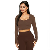 Women Tops Fashion Breathable Long Sleeves Top (ZJ0415)