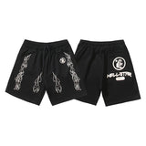 Hellstar Shorts Flame Print Casual Shorts