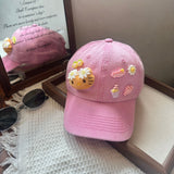 Y2k hot girl hat heavy industry beach cartoon kt cat baseball cap summer sunscreen sunshade duck tongue hat