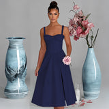Women Dresses Fashion Casual Slim Fit Slit Sling High-End Dress Female (Hmr0410)
