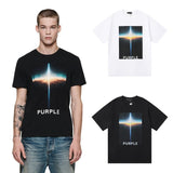 Purple Brand T Shirts Purple Micro Label Letter Pattern Printed Short Sleeve T-Shirt