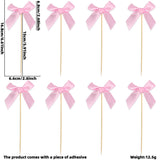 Themed Party Supplies Birthday Cake Toppers – Polyester Bow Inserts for Girl's Bow Theme Party