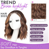 Women's Wigs Silicone Net 4X1 Lace Graduation Short Bob Curly Lace Wig