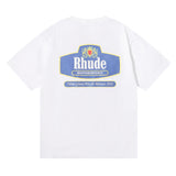 Rhude T Shirt Micro Logo Letter Badge Printed Short Sleeve T-Shirt