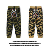 Bathing Ape Pants Autumn/Winter Shark Print Camo Casual Pants Sweatpants